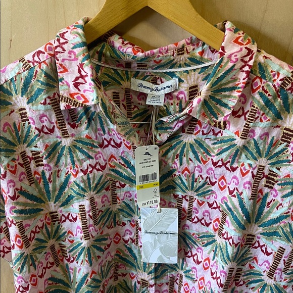 Tommy Bahama Coastalina Linen Palm Pointe Camp Shirt - Picture 5 of 13